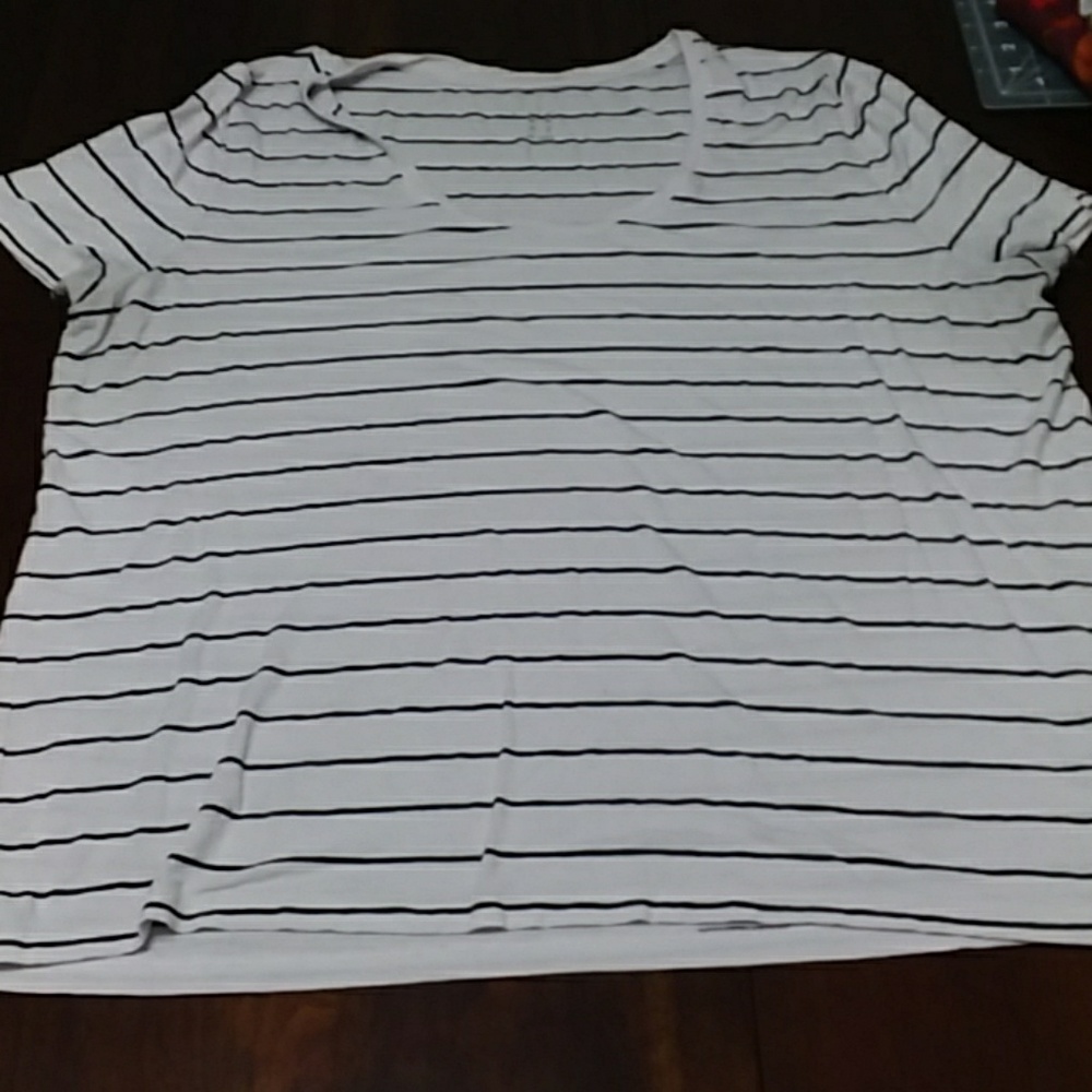 White and Black Striped Shirt